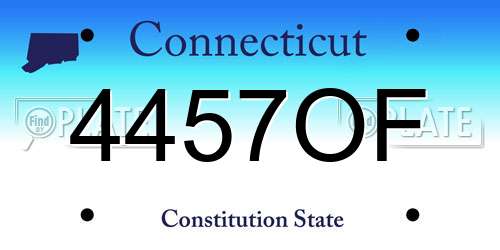 4457OF Connecticut License Plate