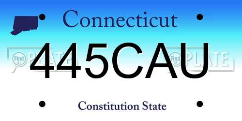 445CAU Connecticut License Plate