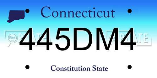 445DM4 Connecticut License Plate