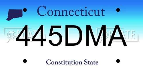 445DMA Connecticut License Plate
