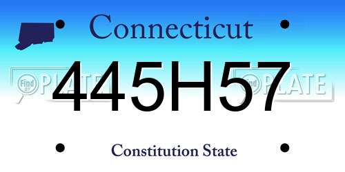 445H57 Connecticut License Plate