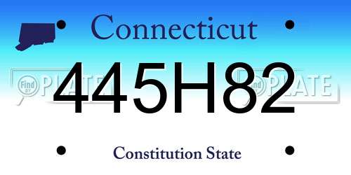 445H82 Connecticut License Plate