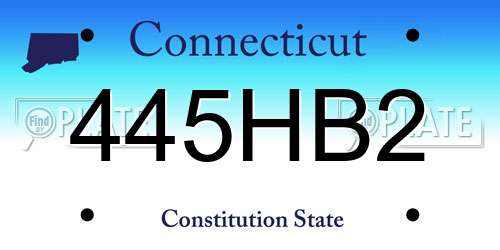 445HB2 Connecticut License Plate