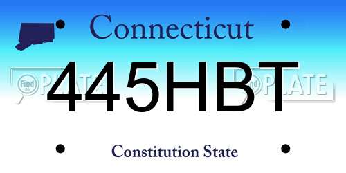 445HBT Connecticut License Plate
