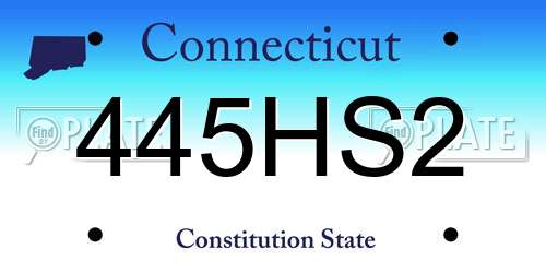 445HS2 Connecticut License Plate