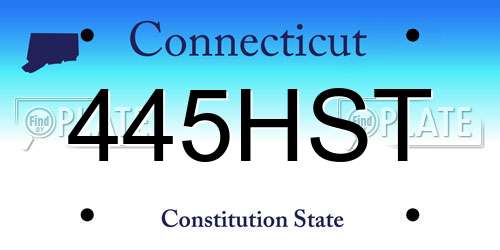 445HST Connecticut License Plate