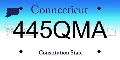 445QMA Connecticut License Plate