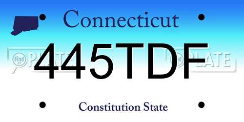 445TDF Connecticut License Plate