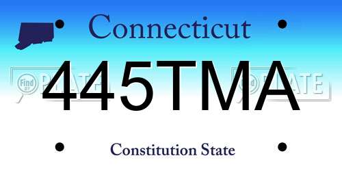 445TMA Connecticut License Plate