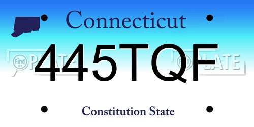 445TQF Connecticut License Plate