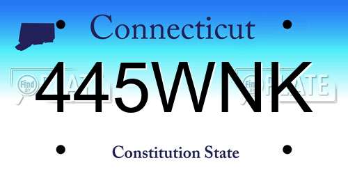 445WNK Connecticut License Plate