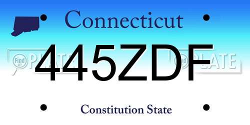 445ZDF Connecticut License Plate