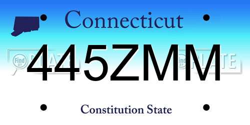 445ZMM Connecticut License Plate