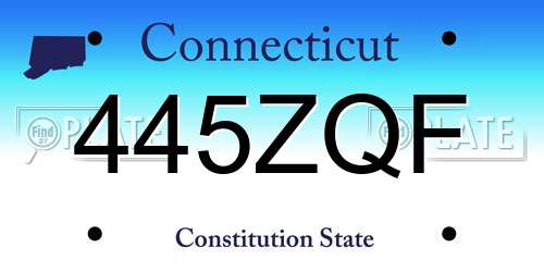 445ZQF Connecticut License Plate