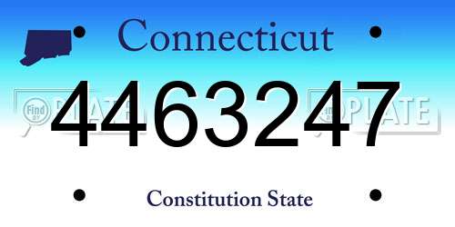 4463247 Connecticut License Plate