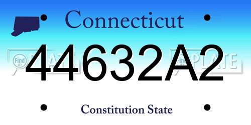 44632A2 Connecticut License Plate