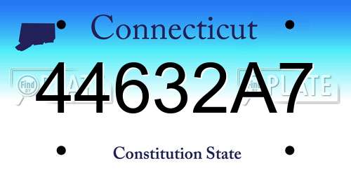 44632A7 Connecticut License Plate