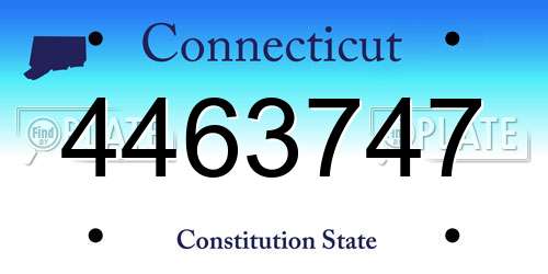 4463747 Connecticut License Plate