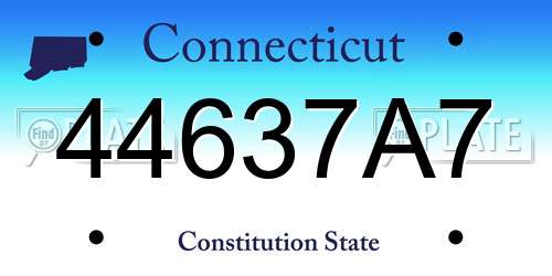 44637A7 Connecticut License Plate