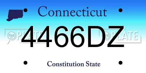 4466DZ Connecticut License Plate