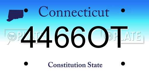 4466OT Connecticut License Plate