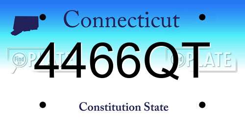 4466QT Connecticut License Plate