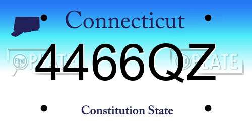 4466QZ Connecticut License Plate