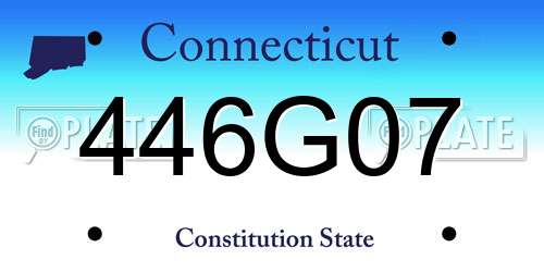 446G07 Connecticut License Plate