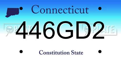446GD2 Connecticut License Plate