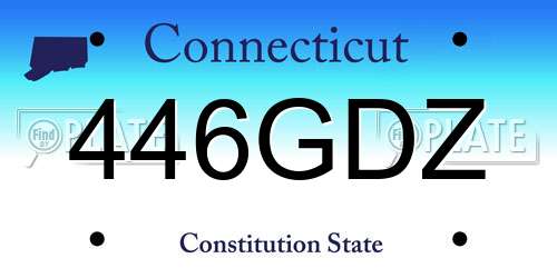 446GDZ Connecticut License Plate