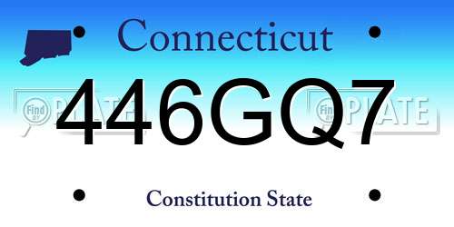 446GQ7 Connecticut License Plate