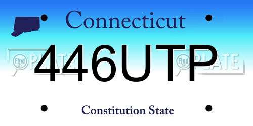 446UTP Connecticut License Plate