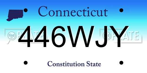 446WJY Connecticut License Plate