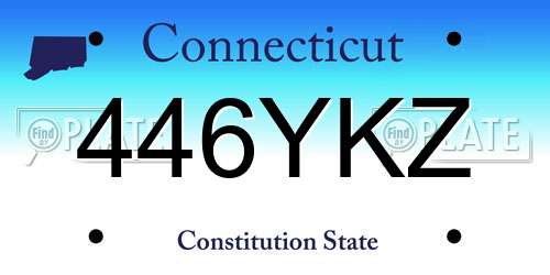 446YKZ Connecticut License Plate