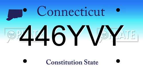 446YVY Connecticut License Plate
