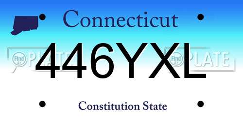 446YXL Connecticut License Plate