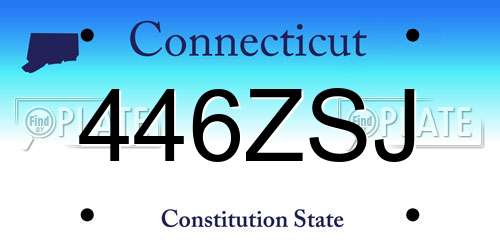 446ZSJ Connecticut License Plate