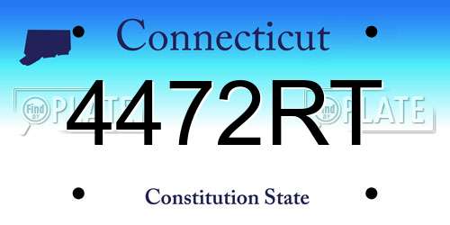 4472RT Connecticut License Plate