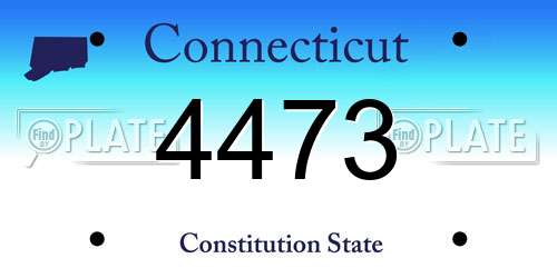 4473 Connecticut License Plate