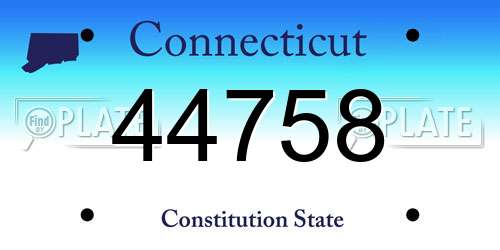 44758 Connecticut License Plate