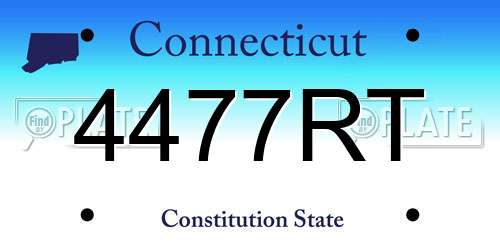 4477RT Connecticut License Plate