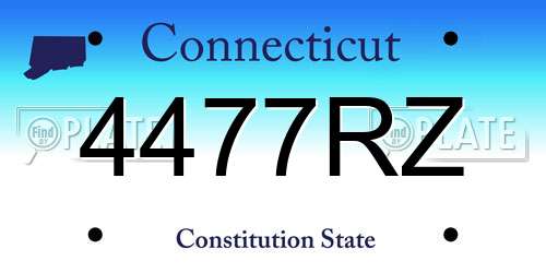 4477RZ Connecticut License Plate