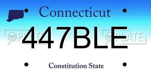 447BLE Connecticut License Plate