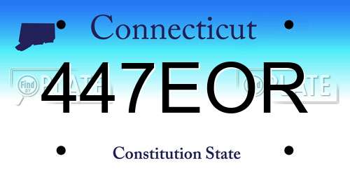 447EOR Connecticut License Plate