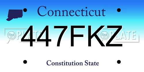 447FKZ Connecticut License Plate