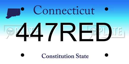447RED Connecticut License Plate