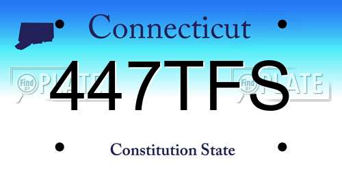 447TFS Connecticut License Plate