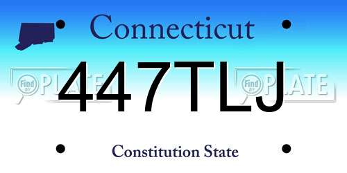 447TLJ Connecticut License Plate