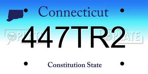 447TR2 Connecticut License Plate