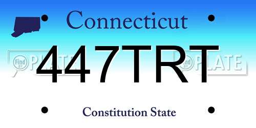447TRT Connecticut License Plate